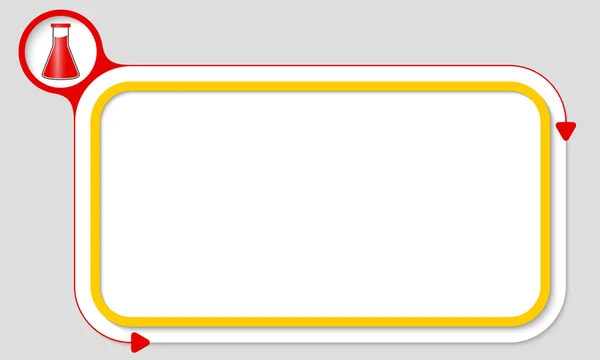 Scatola gialla per il testo e la provetta — Vettoriale Stock