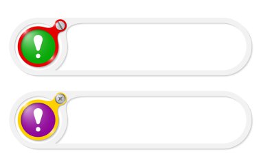 metin ve ünlem işareti vektör düğmeleri