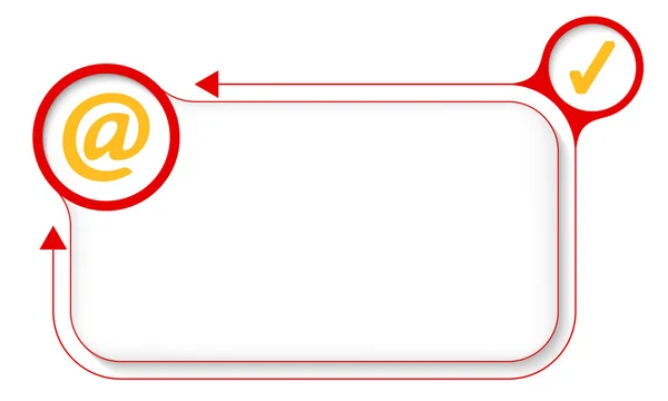 Marco para su texto con el icono de correo electrónico y casilla de verificación — Vector de stock