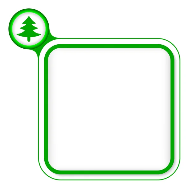 Зеленый фрейм для текста и дерева — стоковый вектор