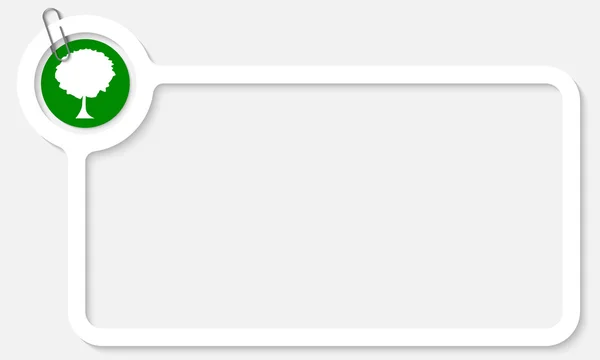 Cadre blanc pour le texte et l'icône d'arbre — Image vectorielle