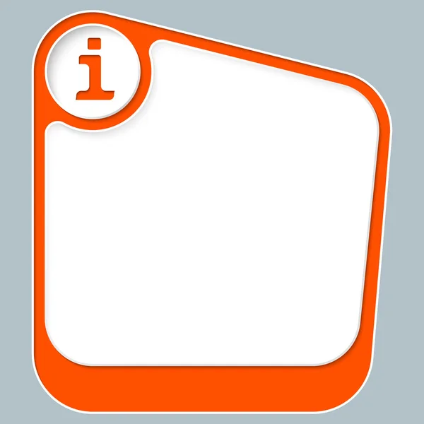 Boîte rouge pour votre texte avec cadre blanc et symbole info — Image vectorielle