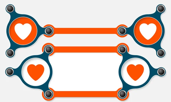 Deux zones de texte abstraites vectorielles pour votre icône texte et coeur — Image vectorielle