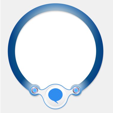 Metin ve konuşma balonu için mavi yuvarlak çerçeve