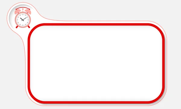 Roter Rahmen für Ihren Text und Wecker — Stockvektor