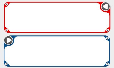 İki metin ve oyun sembolünüz için çerçeveler vektör