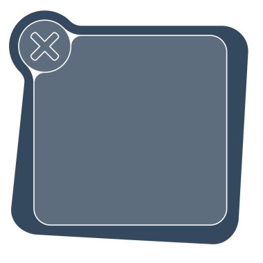 Metin ve çarpma sembolünüz için düz çerçeve