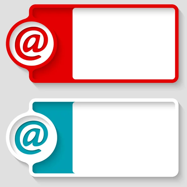 Colored boxes for your text and email icon — Stock Vector