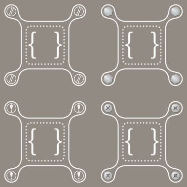 Dört daire basit çerçeveler ve köşeli ayraç kümesi