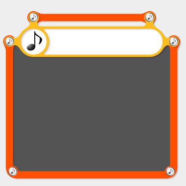 Sarı çerçeve başlık ve müzik simgesi