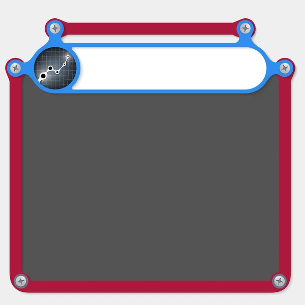 Blauer Rahmen für Überschrift und Grafik — Stockvektor