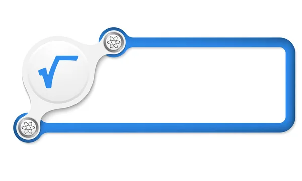 Scatola blu vettoriale per il testo e il simbolo radix — Vettoriale Stock