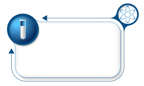Rahmen für Ihren Text mit Reagenzglas und Wissenschaftssymbol — Stockvektor