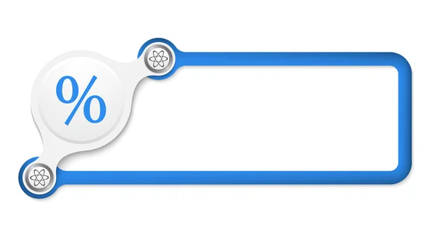 Kotak biru vektor bagi teks dan simbol persentasi - Stok Vektor