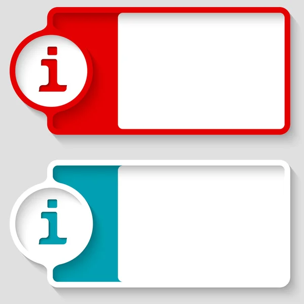 Scatole colorate per il tuo testo e l'icona info — Vettoriale Stock
