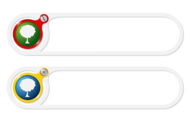 Metin ve ağaç sembolünüz için vektör düğmeleri