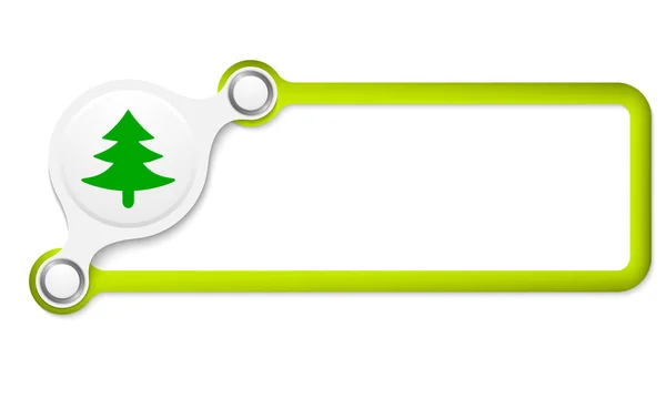 Scatola verde vettoriale per il testo e il simbolo dell'albero — Vettoriale Stock