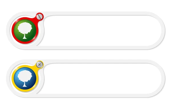 Pulsanti vettoriali per il testo e il simbolo dell'albero — Vettoriale Stock