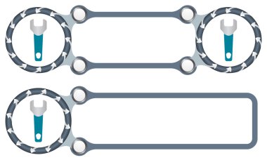 İki metin ve anahtar için soyut çerçeveler vektör