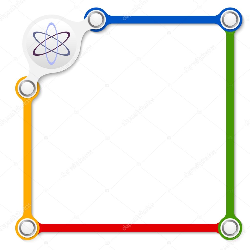 Vector colored box for your text and science symbol