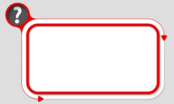 Roter Kasten für Ihren Text und Fragezeichen — Stockvektor
