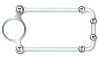 Metniniz ve çöp tenekesi için metalik çerçeve