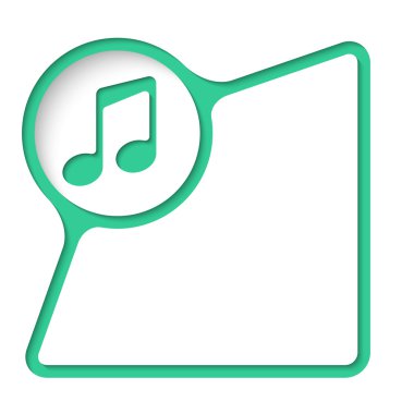 İç gölge ve müzik simgesiyle soyut çerçeve