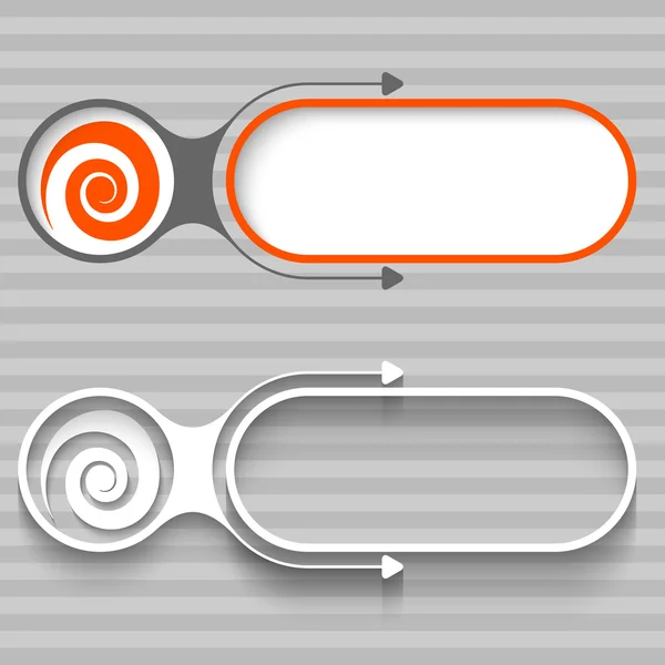 スパイラルと矢印の付いた 2 つの抽象的なフレーム — ストックベクタ