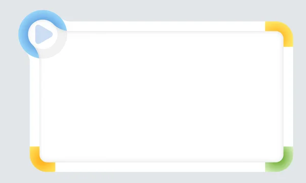 Marco para su texto con esquinas de colores y símbolo de juego — Archivo Imágenes Vectoriales