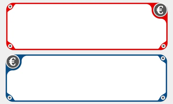 Dwa wektor ramki za swój symbol tekst i euro — Wektor stockowy