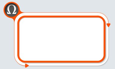 Metin ve omega sembolünüz için kırmızı kutu