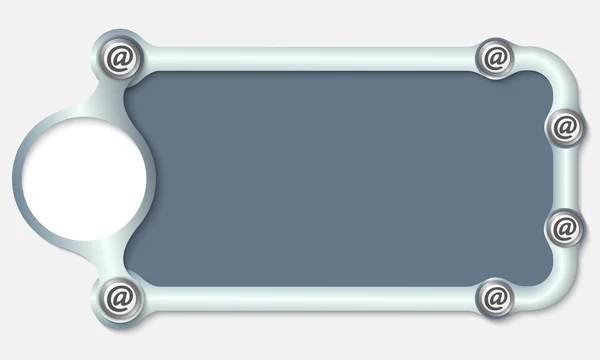 Metalen frame voor uw tekst en e-mail symbool — Stockvector