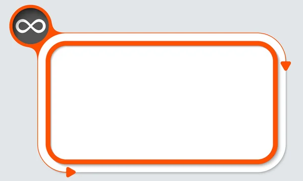 Röda rutan för din text och oändligheten symbolen — Stock vektor