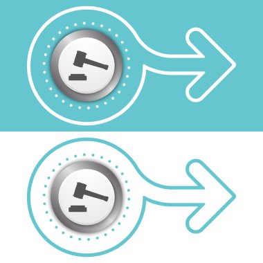 Basit daire soyut ok ve avukat sembolü