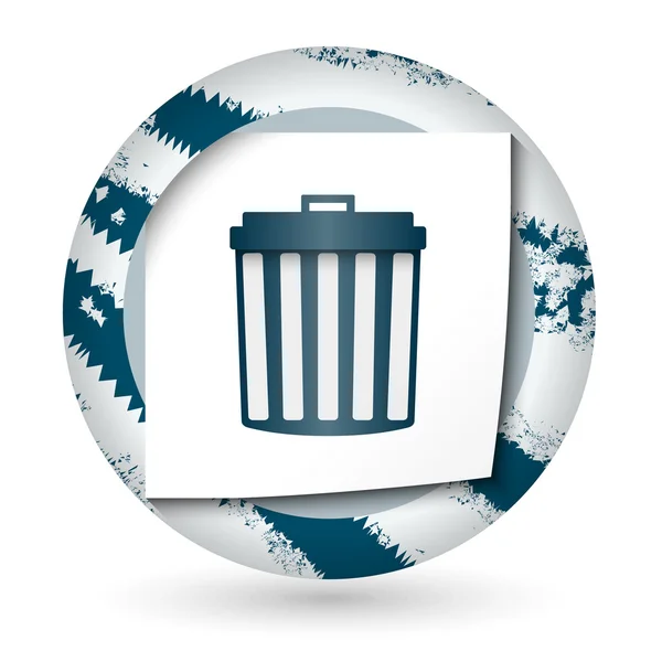 Abstract icon with paper and trashcan symbol — Stock Vector