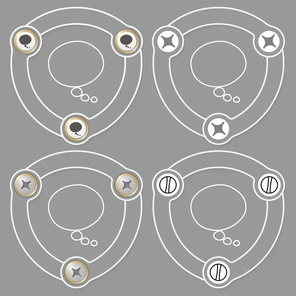 Uppsättning av fyra platta ikoner och pratbubbla — Stock vektor