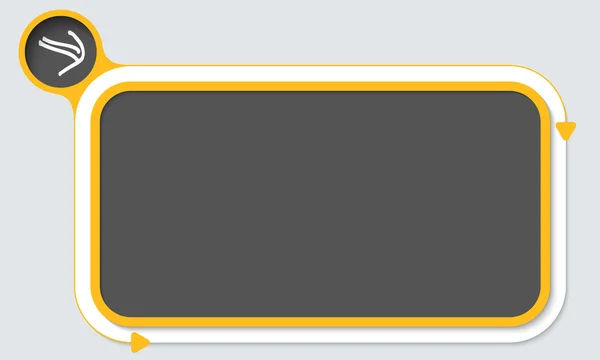 Caja amarilla para su texto y flecha — Archivo Imágenes Vectoriales