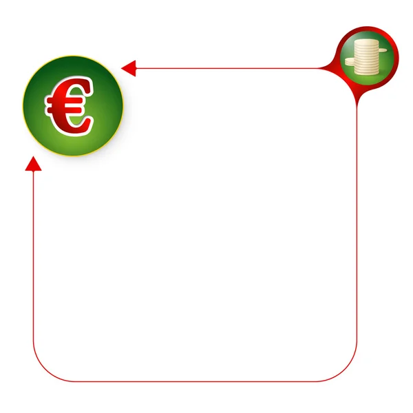 Marco abstracto para su texto y símbolo del euro — Archivo Imágenes Vectoriales