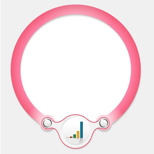 Różowa ramka kołowa dla tekstu i wykres — Wektor stockowy