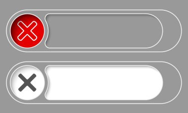İki basit düğmeler ve çarpma sembolü