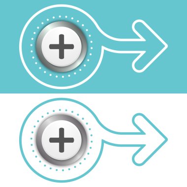 Daire basit ok ve artı sembolü