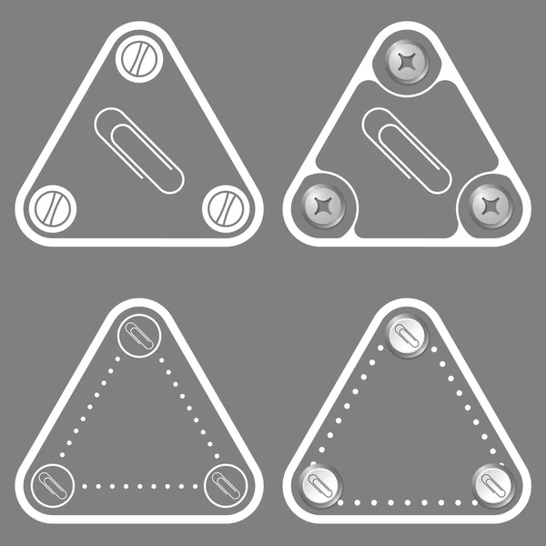 Ensemble de quatre cadres simples plats et trombone — Image vectorielle