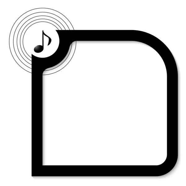 Černá abstraktní rámec pro ikonu textu a hudby — Stockový vektor
