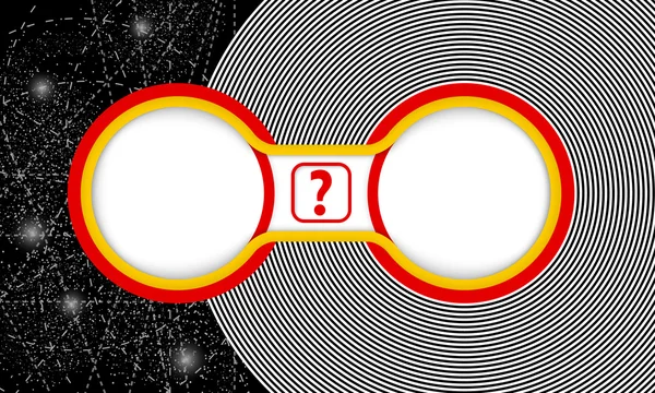Twee gekleurde cirkelvormige frames voor uw tekst en vraagteken — Stockvector