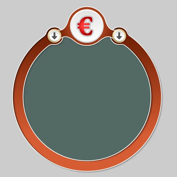 Kruhový rám pro text a symbol eura — Stockový vektor