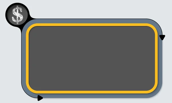 Scatola gialla per il testo e il simbolo del dollaro — Vettoriale Stock