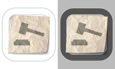 dizi iki simgeler ve buruşuk kağıt avukat sembolü ile