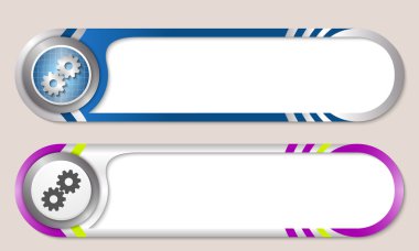 metin ve cogwheels vektör düğmeleri