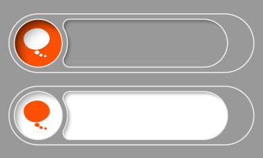 iki basit düğmeler ve konuşma balonu