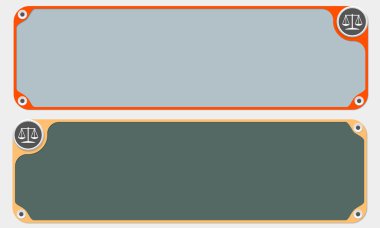 Two vector frames for your text and the symbol of lawyer